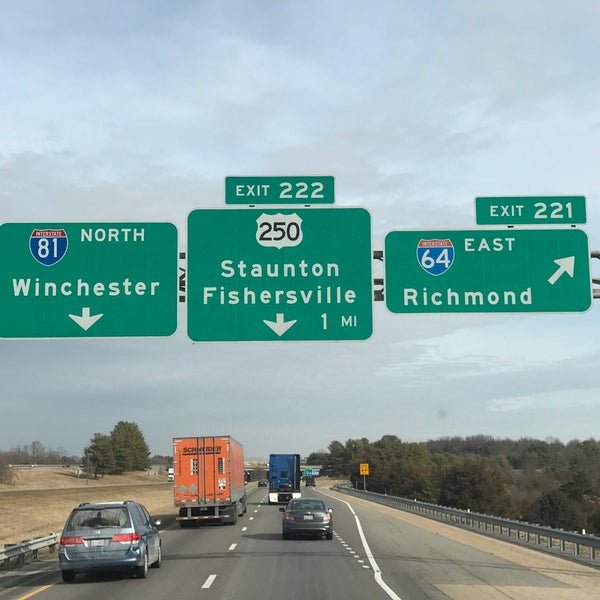 Virginia Highway Signage of Richmond and Winchester